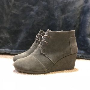 Toms Gray Suede Booties